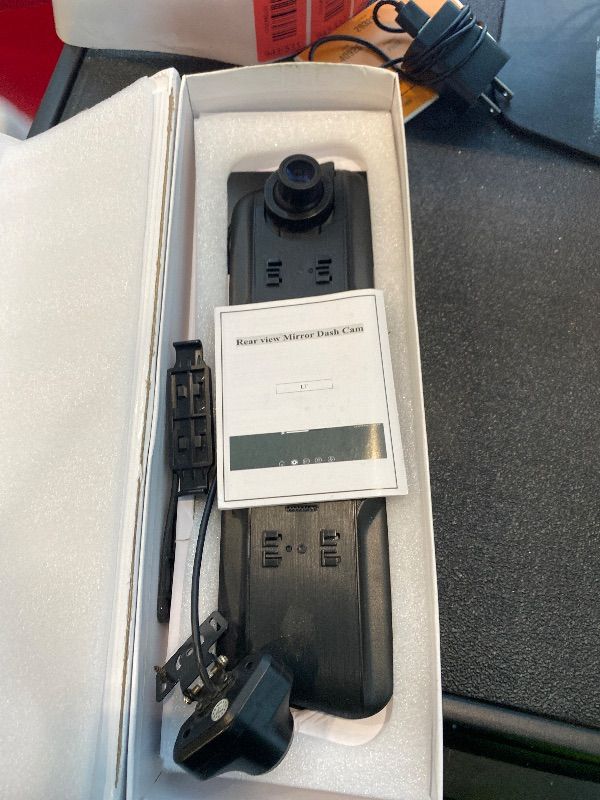 Photo 1 of CAMECHO 9.66" Mirror Dash Cam Rear View Mirror Camera Front and Rear 1080P Backup Camera with 64GB Card, Touch Screen Dual Front and Rear Camera/Night Vision/G-Sensor/Parking Monitor/Loop Recording