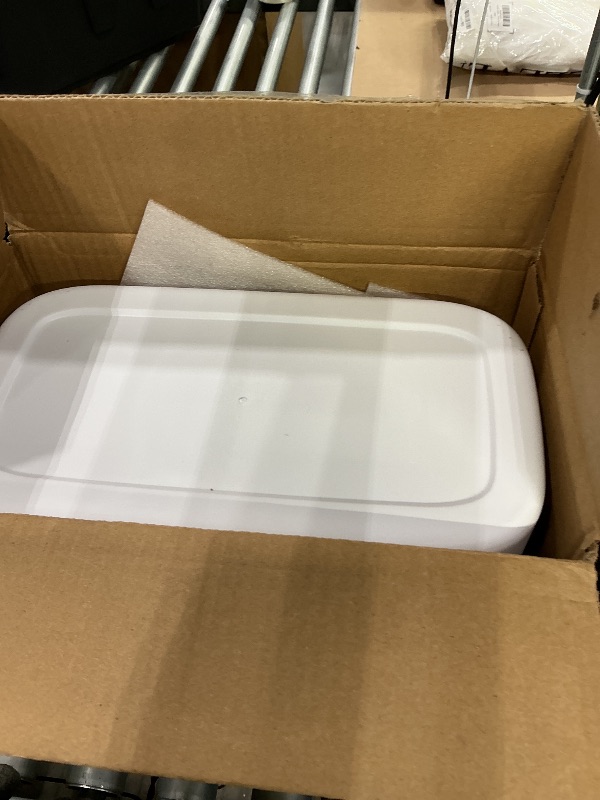 Photo 1 of * Broken item/No sensor* JOYBOS Trash Can with Lid Automatic Garbage Can, 3.8 Gallon Slim Small White Plastic Smart Trash Bin, Narrow Motion Sensor for Bedroom, Bathroom, Toilet Office