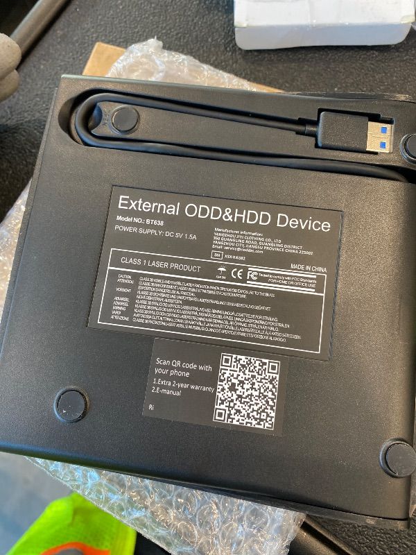 Photo 1 of *UNTESTED*
Rioddas External CD/DVD Drive for Laptop, USB 3.0 CD DVD Player Portable +/-RW Burner CD ROM Reader Writer Disk Duplicator Compatible with Laptop Desktop PC Windows Apple Mac Pro MacBook Linux