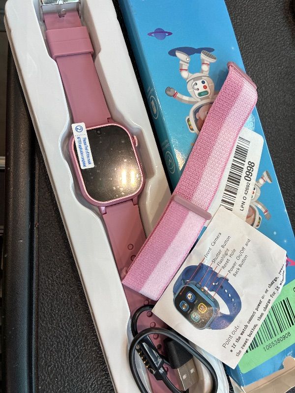 Photo 1 of **UNTESTED**
Wiszodet Kids Waterproof Smart Watch Girls Gift Age 3-12 with 39 Game HD Touch Screen Music Player Video Camera Pedometer Alarm Clock Birthday Gift for 6 7 8 9 Year Olds Pink