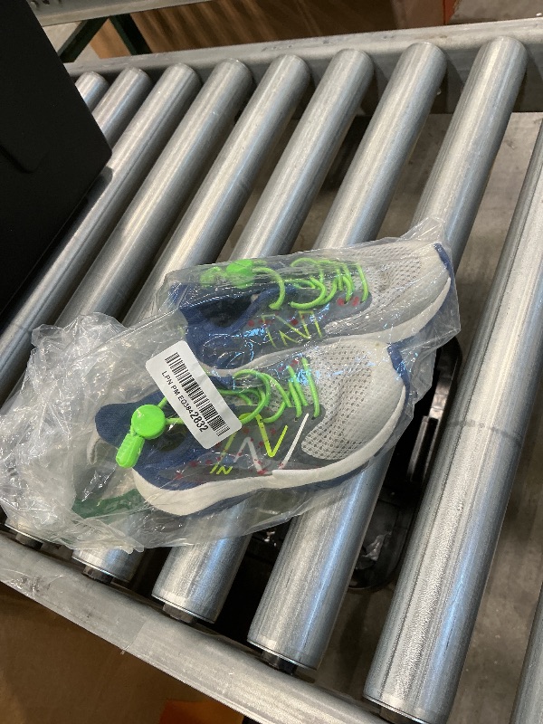Photo 1 of *Major Damaged*
New Balance Kid's Rave Run V2 Lace-Up Running Shoe, Granite/Inkwell/Pixel Green, 10.5 M Little Kid