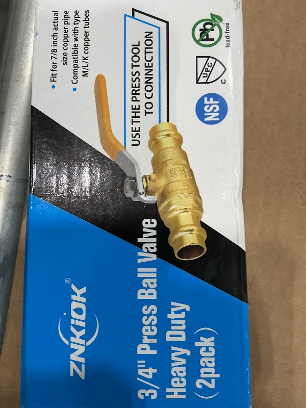 Photo 1 of (Znkiok 2 Pack) Durable Upgraded 3/4" Press Ball Valve Heavy Duty,3/4 inch Brass Ball Valve With Press End,ProPress Fitting Connection For Copper Tubing,Quarter Turn,Lead-Free, UPC,NSF61,NSF372.