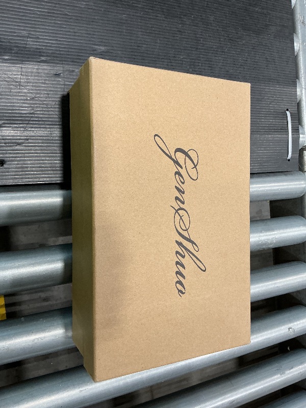 Photo 1 of **MINOR DAMAGE**
GENSHUO Women's Kitten Slingback Heels 3 inch Pointed Closed Toe Stiletto Pumps Slip on Elastic Strap Backless Wedding Party Dress Sandals Shoes White Size 8.5