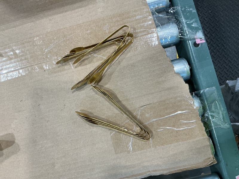 Photo 1 of *9 pcs partial set * JCREN 12 Pcs Gold Tongs - Stainless Steel Serving Tongs for Food, Appetizers, Desserts - 4.9inch