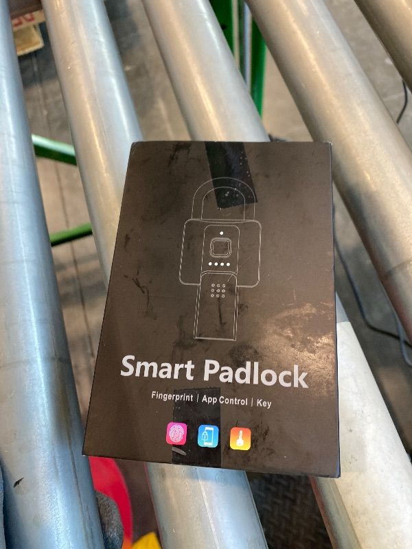 Photo 1 of **MISSING PARTS**
Anweller Fingerprint Padlock with Key Backup, Weatherproof Biometric Bluetooth App Controlled Keyless Smart Electronic Combination Lock for Outdoor Fence Gate Pool Shed Gym Locker Yard Truck