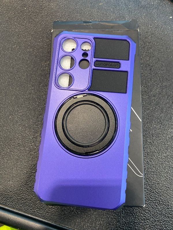 Photo 1 of *Missing Parts - JUST THE CASE*
for Samsung Galaxy-S23-Ultra-Case with Magsafe & [HD Screen Protector×2][Anti-Fingerprint], 360° Metal Rotated Kickstand,Military Grade Shockproof Protective for Galaxy S23 Ultra Case,Purple