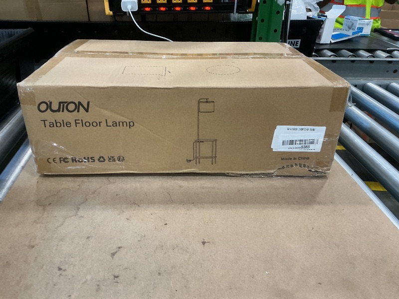 Photo 1 of **UNTESTED**
OUTON Floor Lamp with Table, End Table with Lamp Attached for Bedroom, Type C Charging Port, AC Outlet, Side Table with Lamp for Living Room, Nightstand with Remote Control, Dimmer & 4 Color