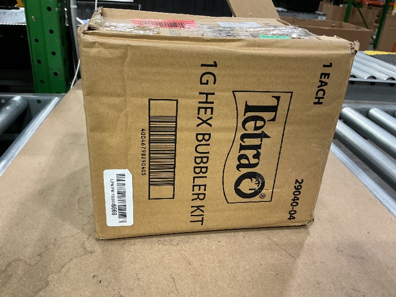 Photo 1 of ***MINOR DAMAGE*** ***READ CLERK NOTES*** Tetra Bubbling LED Aquarium Kit 1 Gallon, Hexagon Shape, With Color-Changing Light Disc