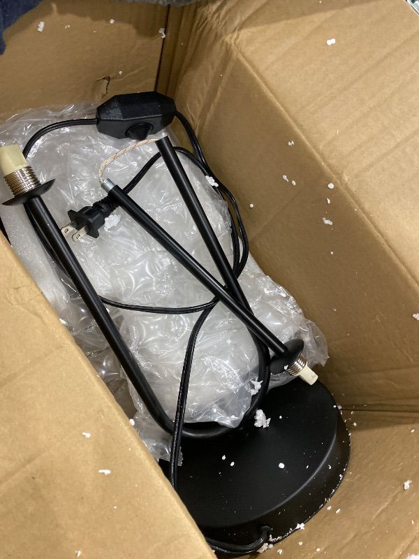 Photo 1 of **MISSING PARTS - UNTESTED**
AMARTIZ Black U-Shape 2-Light Table Light Mid Century Black Globe Table Lamp with Milk White Glass Shade Metal Base Nightstand Lamp for Bedroom Bedside,G9 Bulb