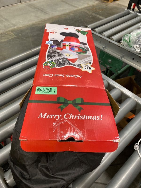 Photo 1 of ***READ CLERK NOTES*** 8 FT Christmas Inflatables Santa Claus Outdoor Decorations, Blow Up Santa Claus with Gifts Bag, Big Santa Carrying Presents Sack, Built-in LED Light, Xmas Outside Decor for Front Back Yard Garden Lawn