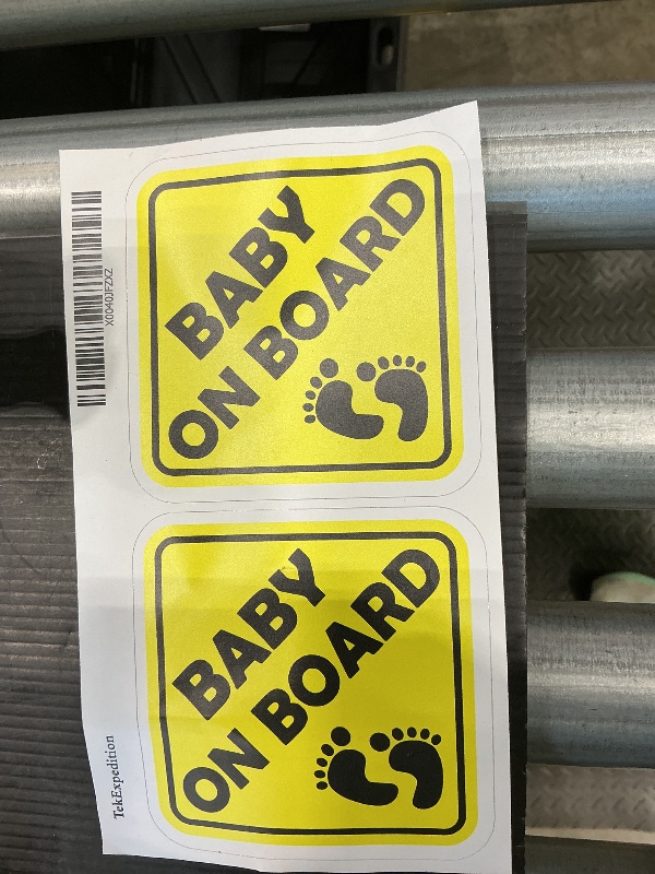 Photo 1 of (2 Pack) Baby on Board Sticker for Cars - 5" Child Safety Sign Funny Waterproof Vinyl Decal - Kids On Board Car Sign - Bumper Trucks Vehicles Van Window Hardhat Bike Wall Laptops Waterbottles