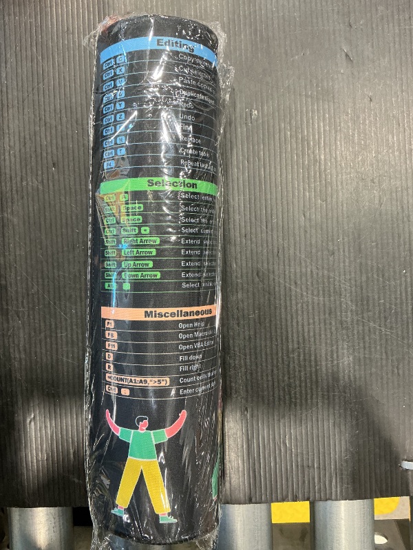 Photo 1 of ***READ CLERK NOTES*** Excel Shortcut Keys LED Mouse Pad - Colorful RGB Luminous Extended Large Cheat Sheet Gaming Mousepad| PC Office Spreadsheet Keyboard Mat| Non-Slip Stitched Edge