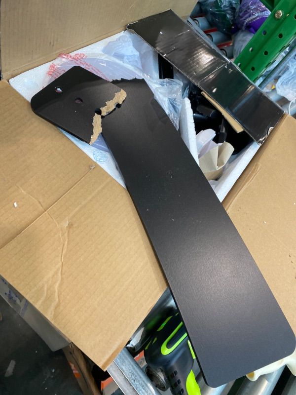 Photo 1 of ***MAJOR DAMAGE*** ***READ CLERK NOTES*** 52 Inch Ceiling Fans with Lights and Remote, Black Low Profile Ceiling Fan, Flush Mount Style with 5 Blades, For Indoor Bedroom Living Room/Outdoor, 6 Speed Reversible DC Motor, 3CCT Dimmable LED