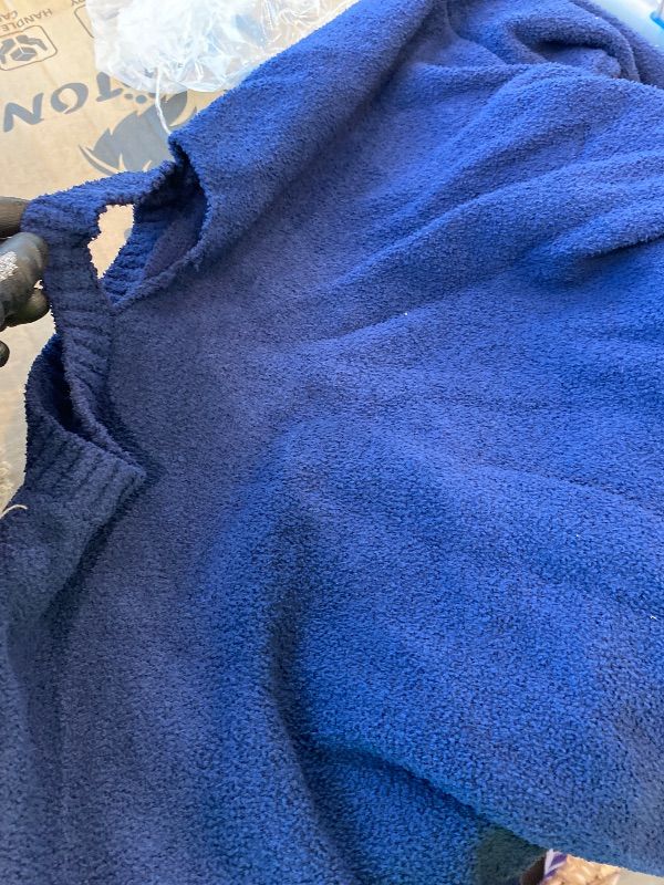 Photo 1 of **SEE CLERK NOTES**ANRABESS Women's Oversized Sweaters 2025 Long Sleeve Fuzzy Knit Casual Chunky Pullover Sweater Fall Outfits Clothes Navy Blue Small