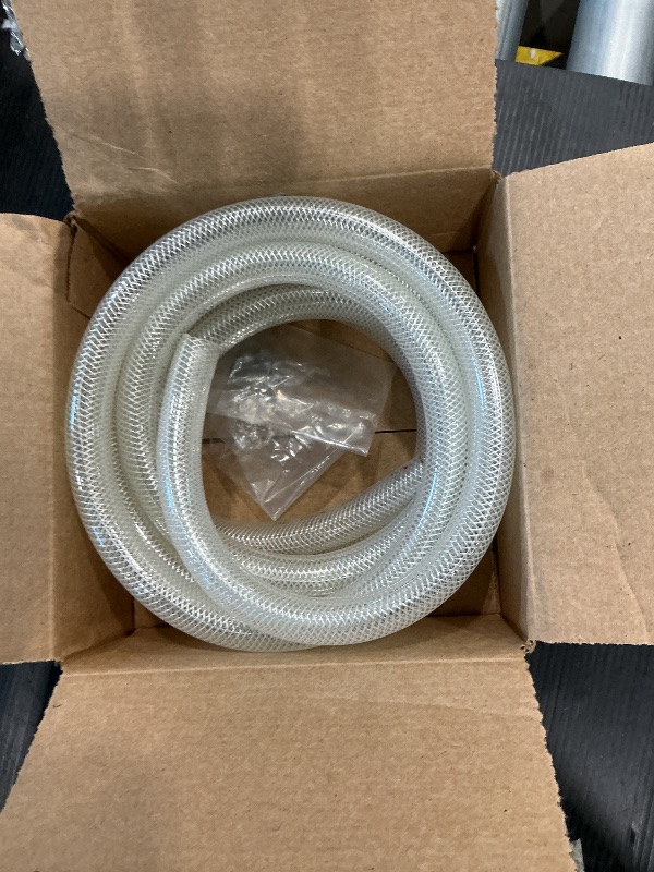Photo 1 of 1/2" ID x 3/4" OD - 10 Ft High Pressure Braided Clear PVC Vinyl Tubing Flexible Vinyl Tube, Heavy Duty Reinforced Vinyl Hose Tubing