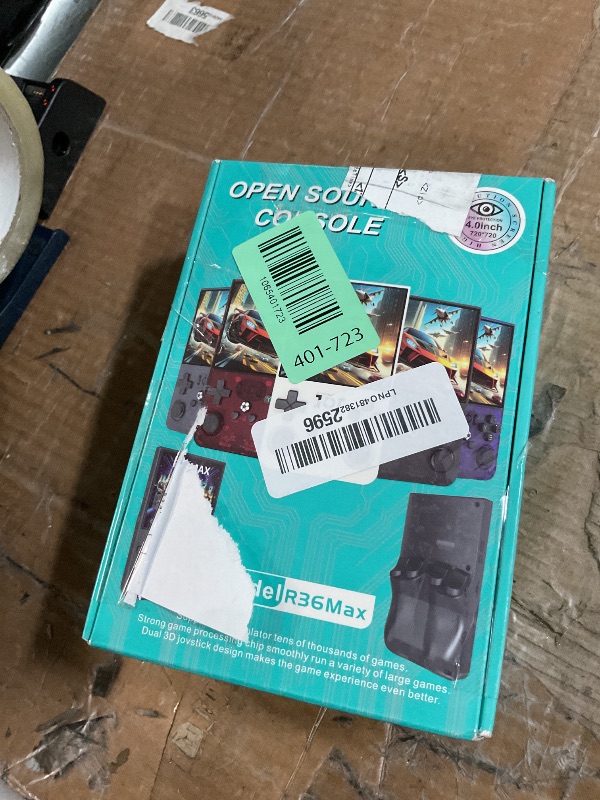 Photo 1 of ?R36MAX 4000mAh Portable Rechargeable Handheld Retro Game Console,Comfort Non-Slip Handheld Standing Retro Game Console with 64G TF Car,4.0-inch Screen,for Office,Blue