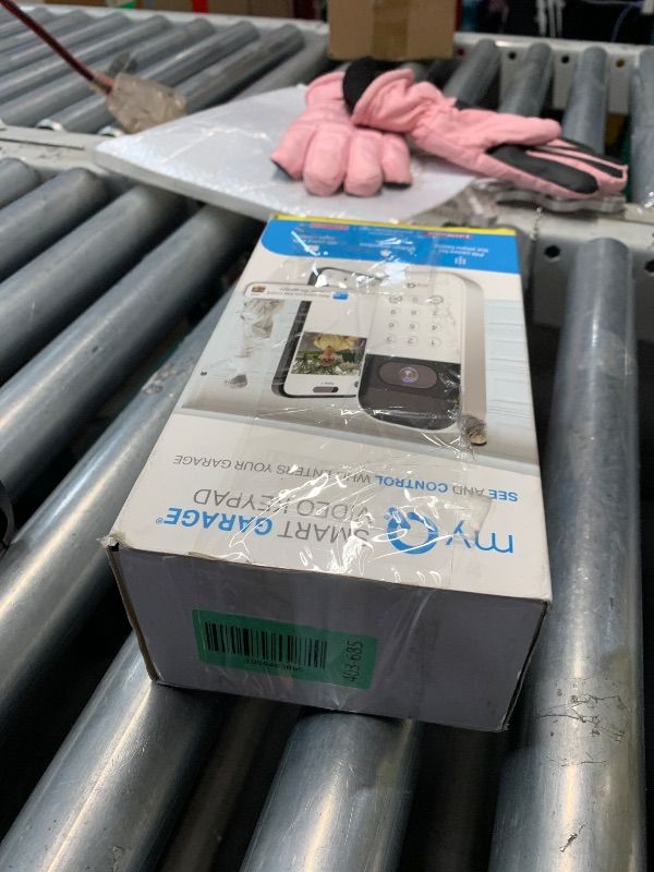 Photo 1 of ( MISSING CHARGER) myQ Smart Garage Door Video Keypad with Wide-Angle Camera,Customizable PIN Codes,and Smartphone Control–Take Charge of Your Garage Access Works with Chamberlain, LiftMaster and Craftsman openers,White