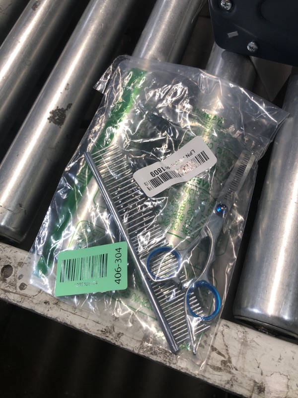 Photo 1 of ***PARTIAL SET - PRICE ADJUSTED*** FAIGEO Professional Dog Grooming Scissors Kit, Titanium Coated Dog Scissors for Grooming, Grooming Shears Kit - Thinning, Curved Scissors and Comb for Dog Cat Pet (Blue 4 in 1)