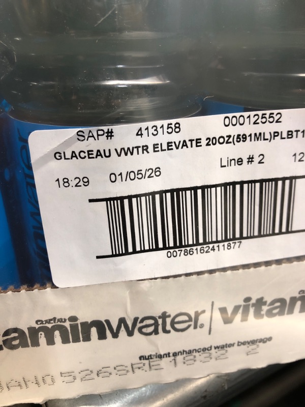 Photo 1 of ***EXP: 01/05/26*** vitaminwater Blue Raspberry Limeade Elevate Nutrient Enhanced Water Beverage 20 oz. 12 pack