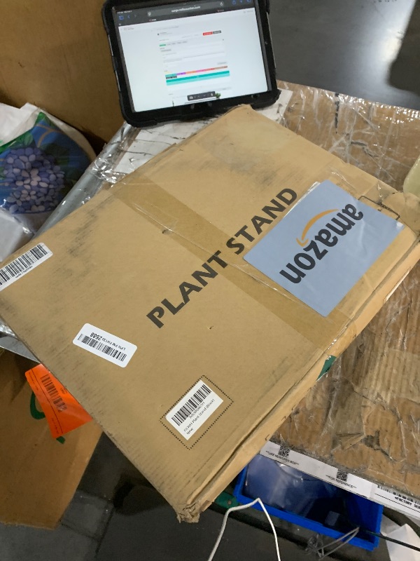 Photo 1 of (unknown missing)FILWH Plant Stand For Outdoor Indoor Tall Bamboo Flower Stand with Wheels Plant Shelf Pot Holder Plants Corner Display Rack for Balcony Garden Patio(Black)