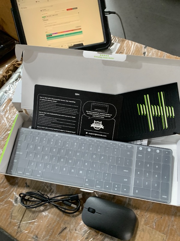 Photo 1 of ***MISSING DONGLE***
seenda Bluetooth Keyboard and Mouse Combo for Mac, SKM64-2 Rechargeable Slim Wireless Keyboard Mouse Compact, 3 Multi-Device Connection, Compatible for Mac, MacBook Pro/Air, iPad, iPhone, Black Gray