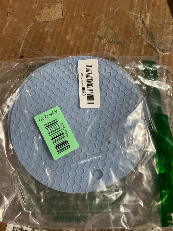 View 2 of (2 Packs) Trivets for Hot Dishes, Silicone Hot Pads Pot Holders for Kitchen, Non-Slip Heat Resistant Silicone Mat for Countertops, Spoon Rest, Multipurpose Food Grade Thick Trivet, Blue