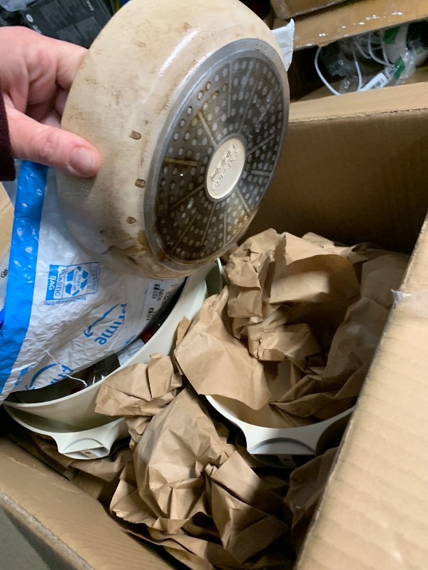 Photo 1 of ***(HEAVILY USED/MAJOR DAMAGE)***SENSARTE 14-Piece Ceramic Non Stick Induction Cookware Set, Non Toxic Healthy Non Stick Kitchen Cooking Pots and Frying Pans Set, PFAS PTFE PFOA PFOS Free, Ceramic White