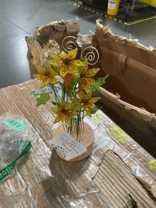 Photo 1 of *******Photo reference****** 8-Branch Photo Tree Holder with Clips,Family Money Tree Picture Frame Stand,Yellow Sakura Gift Card Holder for Cards, Notes, Memos, Wedding Photos, Office Desk and Home Decor