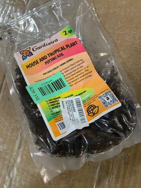 Photo 1 of ***ALMOST EMPTY***Gardenera Premium House Plant and Tropical Plant Potting Soil - Re-Potting Soil for All Types of Indoor House Plants - 2 Quart