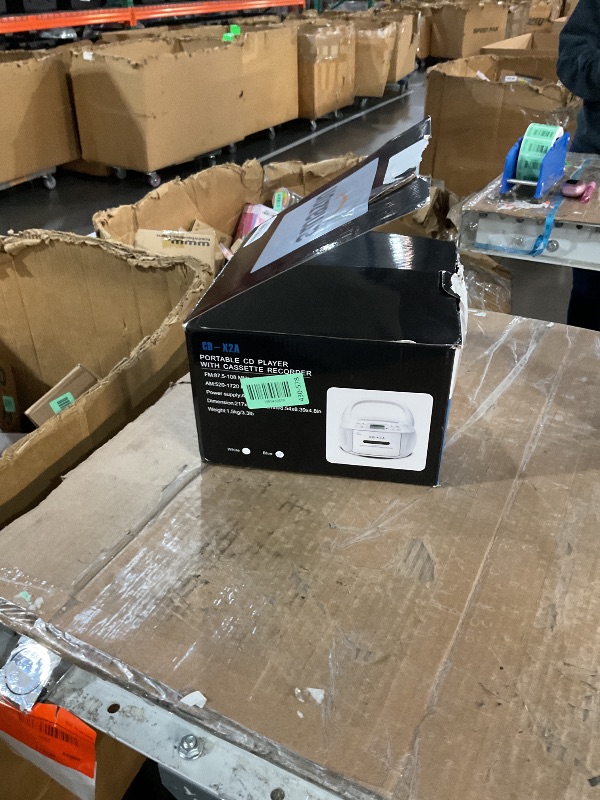 Photo 1 of ***MISSING PARTS***
readio Boombox CD Player Cassette Player Combo, Boom Box Portable CD Players for Home with Bluetooth, Support AM FM Radio/Remote Control/AUX/USB/Earphone, AC/Battery Operated, LCD Display (Blue)