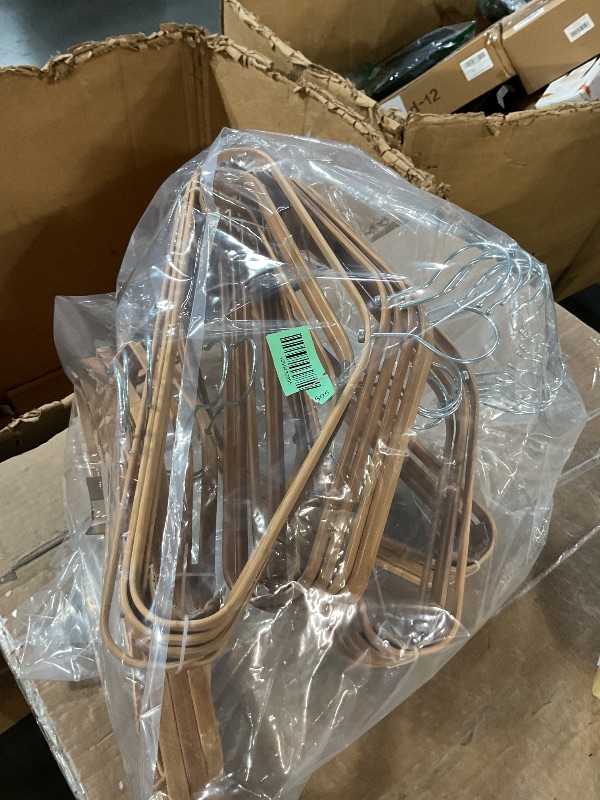 Photo 1 of ***STOCK IMAGE FOR REFERENCE***
Bamboo Hangers 20 Pack - Durable & Slim Coat Hanger - Suit Hangers with 360-Degree Rotatable Hook, Suit Hangers for Clothes, Jacket, Shirt, Tank Top, Pant (Natural-1, 25