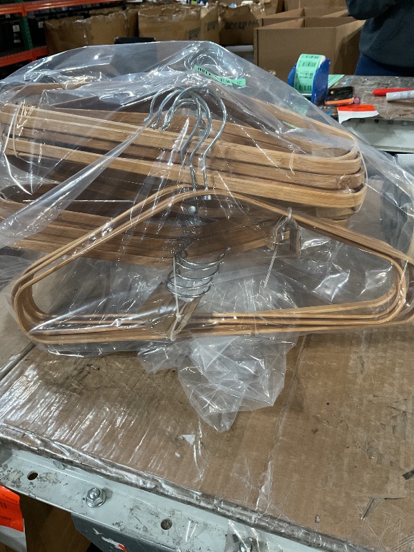 Photo 1 of ***STOCK IMAGE FOR REFERENCE***
Bamboo Hangers 20 Pack - Durable & Slim Coat Hanger - Suit Hangers with 360-Degree Rotatable Hook, Suit Hangers for Clothes, Jacket, Shirt, Tank Top, Pant (Natural-1, 25