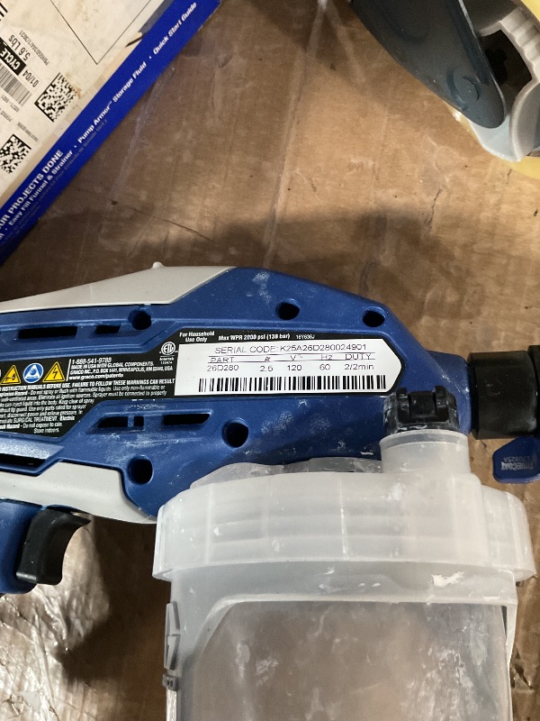 Photo 1 of * heavily used *
Graco 26D280 TrueCoat 360 Single Speed Paint Sprayer, Corded Electric, (Blue/White)