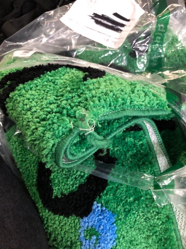 Photo 1 of ***MINOR DAMAGED - SEE NOTES/PICTURES***RoomTalks Let’s Get Lit Christmas Lights Throw Rugs for Kitchen Entryway Indoor Doormat Washable 2 x 3 mas Small Rugs Non Slip, Cute Green Cheer Festive Seasonal Bath Mat for Bathroom