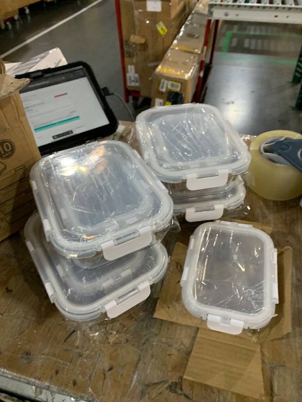 Photo 1 of [10-Pack]Glass Meal Prep Containers with Lids, MCIRCO Glass Food Storage Containers with Snap Locking Lids, Airtight Lunch Containers, Microwave, Oven, Freezer and Dishwasher, White