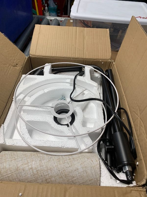 Photo 1 of ?Upgraded? Dimmable Floor Lamp, 1000 Lumens LED Edison Bulb Included, Arc Floor Lamps for Living Room Modern Standing Lamp with Linen Shade, Tall Lamp for Bedroom Office Dining Room- Black