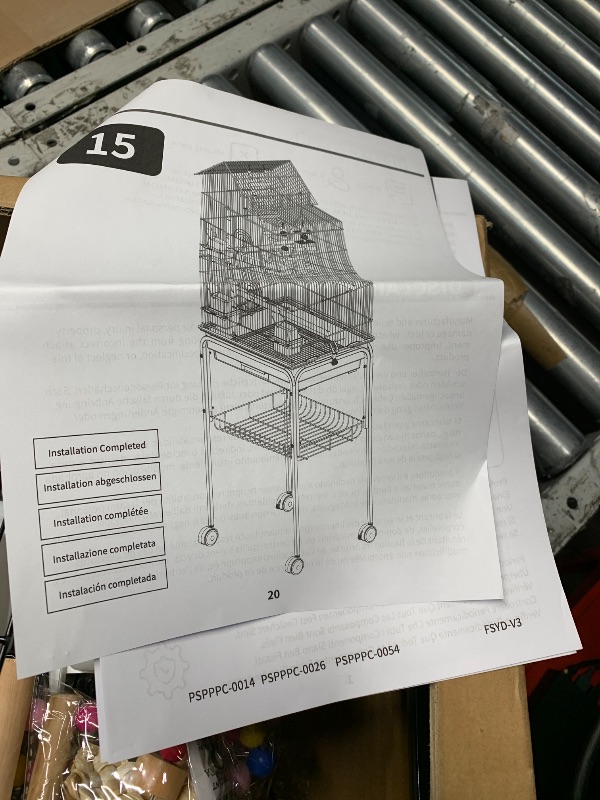 Photo 1 of  Bird Cage 64'' Medium Small Parrot Parakeet Bird Cages with Detachable Rolling Stand for Parrot Lovebirds Finches Parakeets Budgie Parrotlet Conures, Pet Flight Birdcage