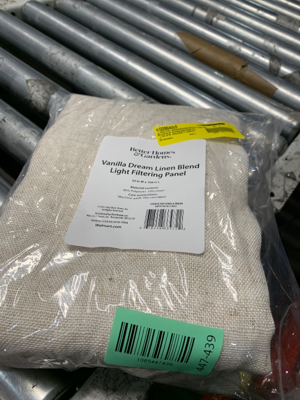 Photo 1 of  Better Homes & Gardens Light Filtering Linen Blend Rod Pocket Curtain, Single Panel, Vanilla Dream, 50" W x 108" L