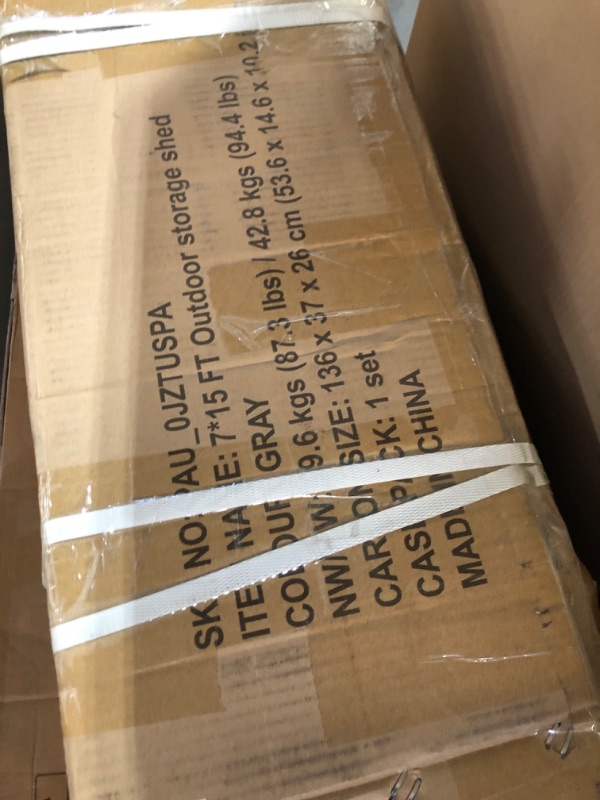 Photo 1 of ***FACTORY SEALED***IDEALHOUSE 7x15 FT Heavy Duty Motorcycle Storage Shed - Portable Waterproof Shelter with Roll-Up Zipper Door for Bikes, Firewood & Garden Tools (Grey)