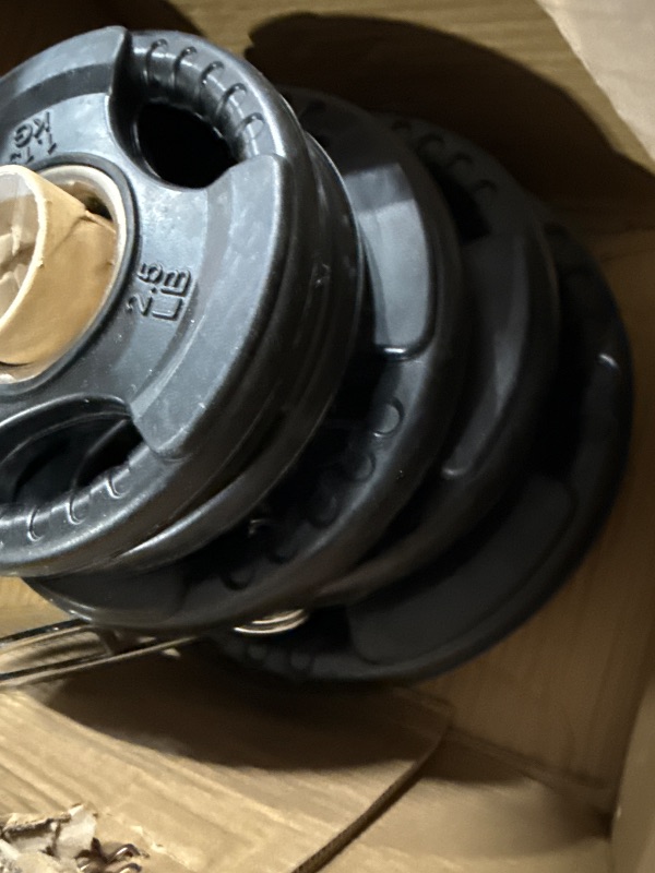 Photo 1 of ***PARTS ONLY****WEIGHT PLATES ONLY* Fitvids 2 Inch Olympic Barbell Weight Plates Set, 255 LB(2.5-45 LB) Barbell Weight Set for Home Gym Strength Training, Double-grip Design