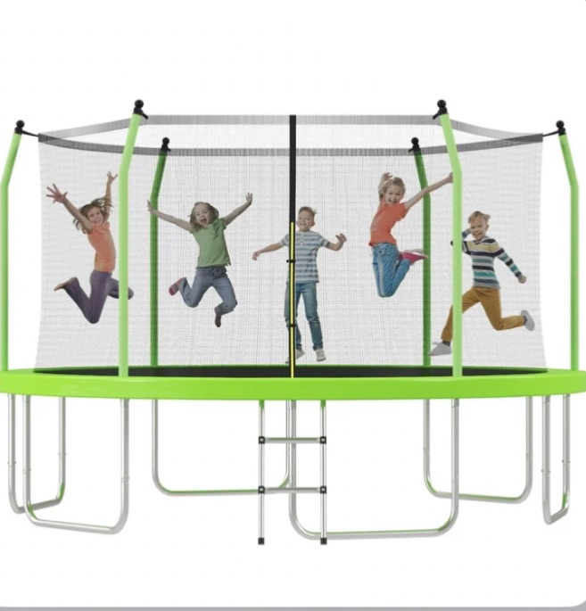 Photo 1 of ***STOCK PHOTO FOR REFERENCE ONLY ***EUROCO 16FT Trampoline for Kids and Adults, Outdoor Large Trampoline with Enclosure Net, 1500LBS Heavy-Duty Round Trampoline ** Box # 2 only missing box # 1 ***