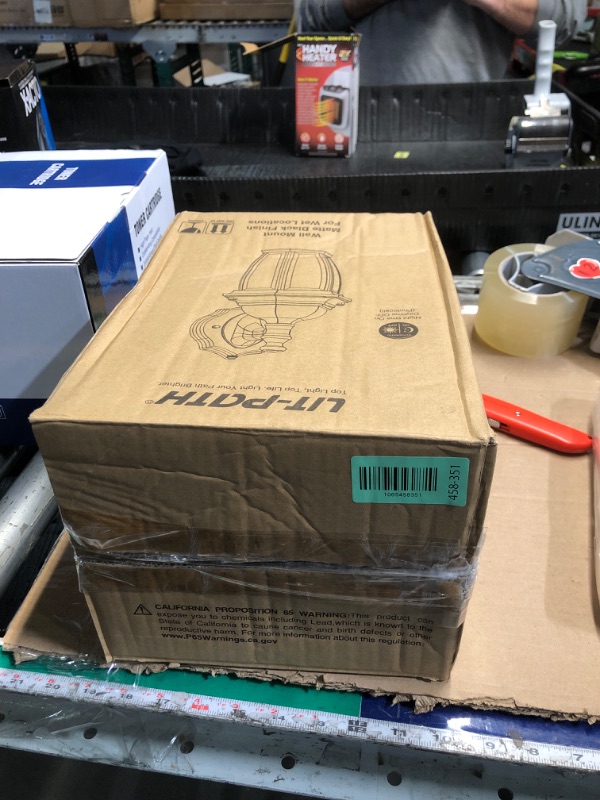 Photo 1 of -Path Dusk To Dawn Outdoor Wall Lantern, Wall Sconce as Porch Lighting Fixture with E26 Medium Base Max 60W, Aluminum Housing with Glass Shade, Matte Black Finish