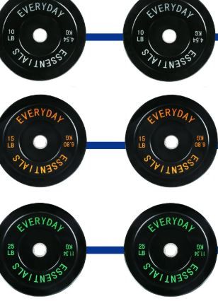 Photo 1 of ***FACTORY SEALED***BalanceFrom Black Bumper Plate Set, Includes 10 lb Pair, 15 lb Pair, and 25 lb Pair, Black