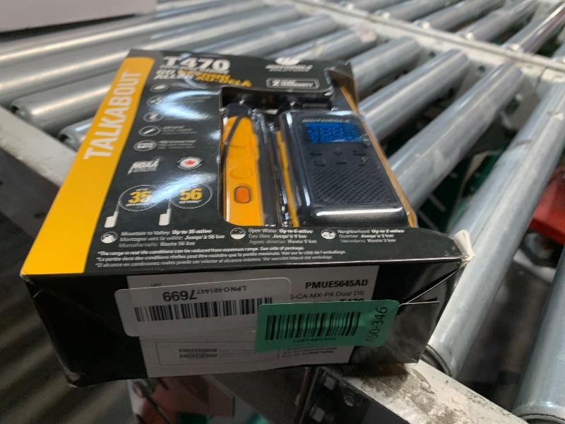 Photo 1 of ***FACTORY SEALED***Motorola T470 Talkabout Two Way Radios, Long Range Emergency Rechargeable Waterproof Walkie Talkies 22 Channel, 35 Mile outdoor Black Yellow, 2 Pack
