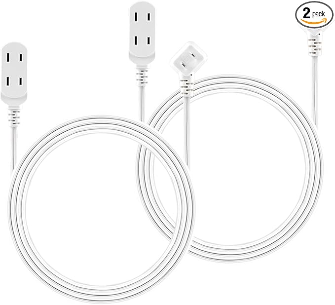 Photo 1 of Philips 2-Pack Indoor Extension Cord Power Strip 6 ft, Flat Plug with Multiple Outlets, 2 Prong, White, ETL Listed, SPS3535W/37