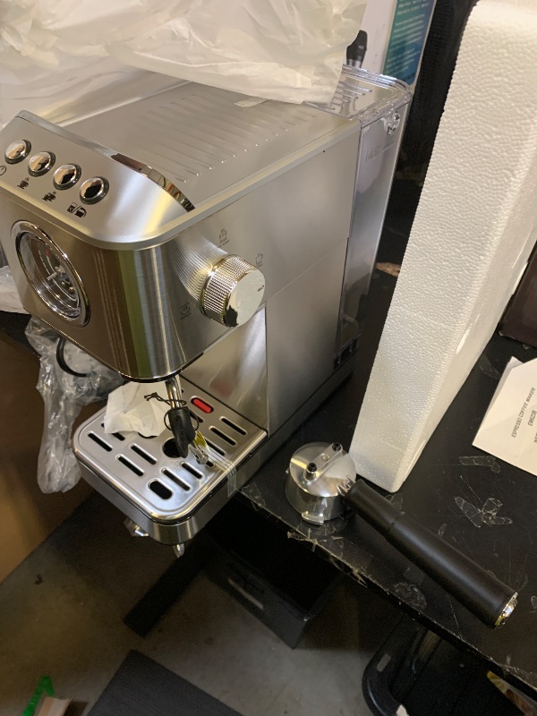 Photo 1 of TINTALK EM623 Espresso Machine 20 Bar with Steam Milk Frother, Stainless Steel Coffee Machine with Removable Water Tank for Cappuccino,Latte, Compact Stainless Steel Coffee maker for home,Great Gift