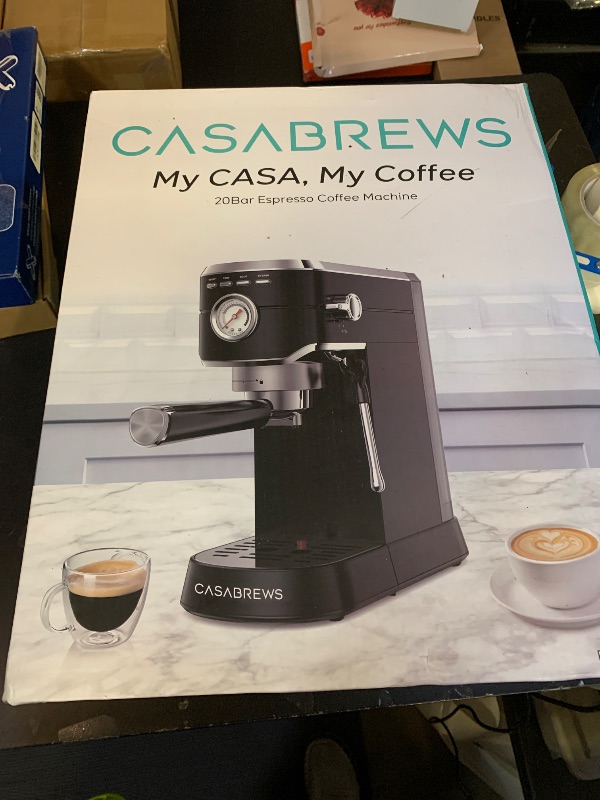 Photo 1 of CASABREWS CM5418 Espresso Machine 20 Bar, Stainless Steel Espresso Maker with Milk Frother, Compact Cappuccino Machine for Home, Espresso Coffee Machine, Gift for Her, Gift for Family, Black