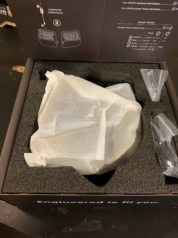 Photo 1 of Cloud Nine ErgoTKL Ergonomic Tenkeyless Mechanical Keyboard for PC – Kailh Red – TKL RGB Backlit Ergo Split Key Board