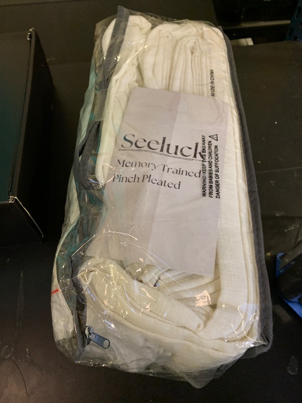 Photo 1 of 100 Inch Wide Curtains 84 Inches Long Linen Pinch Pleated Curtains for Patio Sliding Door Light Filtering Pinch Pleat Drapes Cream Ivory Boho Extra Wide 100 x 84 Drapes Living Dining Room 1 Panel