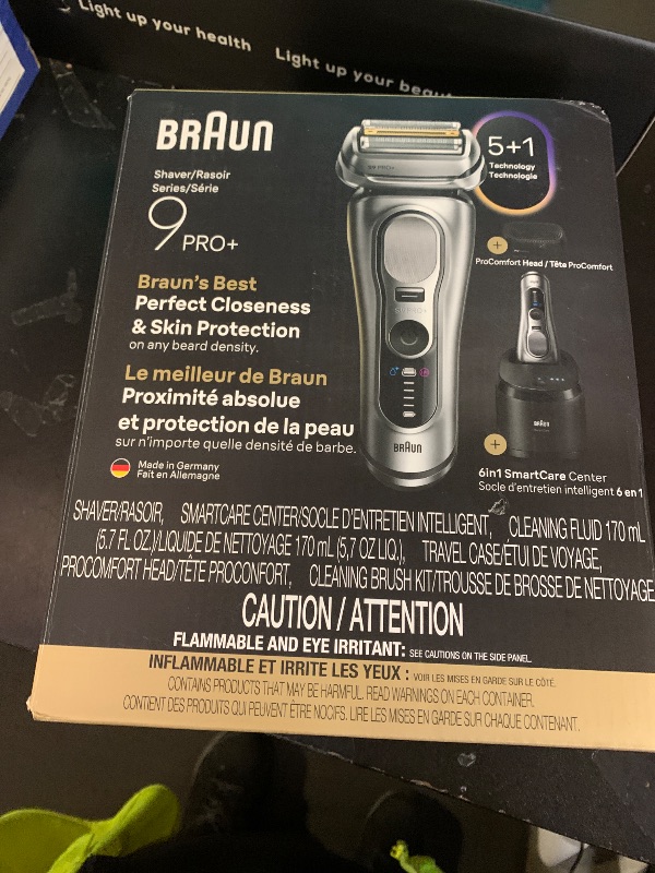 Photo 1 of Braun Series 9 PRO+ Electric Shaver, Wet & Dry Razor, Pro SensoAdapt, 6in1 SmartCare Center, 9697CC, Silver